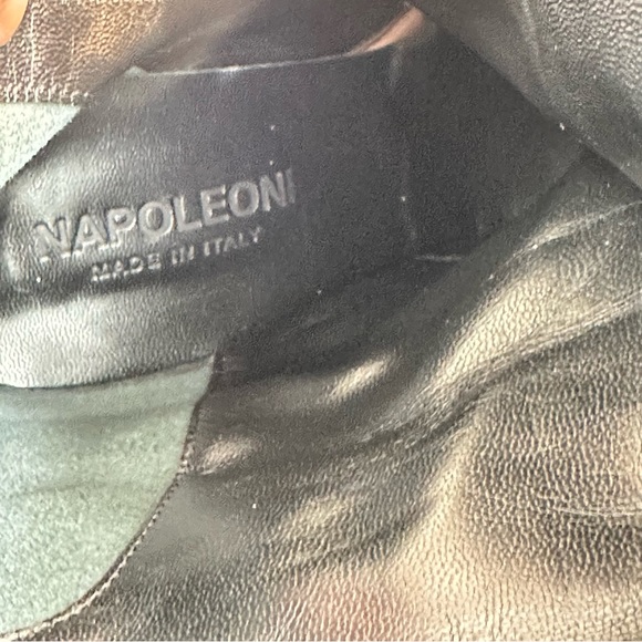 Napoleoni Made In Italy Genuine Leather Heels Boots With Hardware Ankle Size:9.5 - Picture 14 of 16